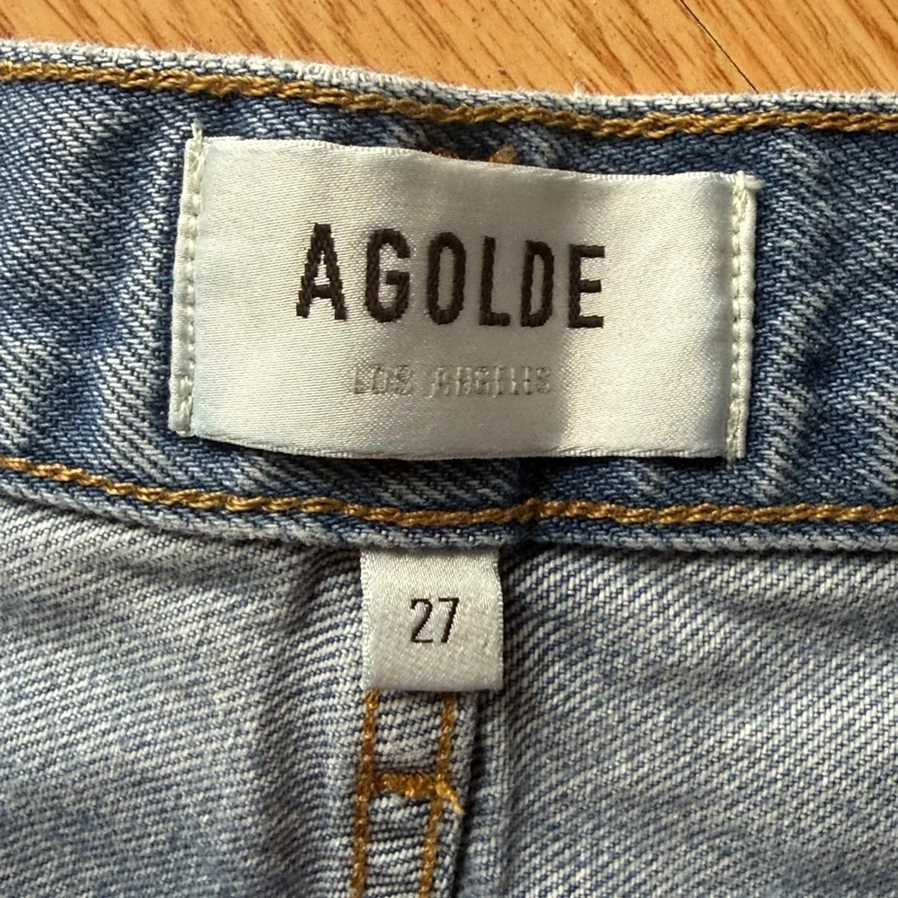 Agolde Parker Long Classic Blue Jean Shorts Size 27 - Picture 3 of 11